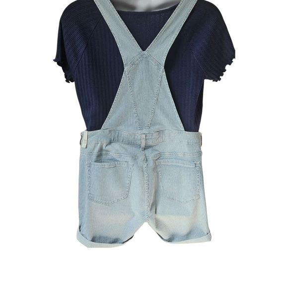 TORRID  ShortTall Vintage Railroad Stripe Overall Shorts With Free Top Size 18 - Picture 8 of 16